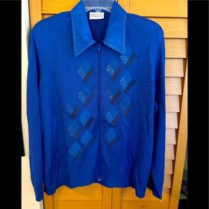 Vintage 80s Philippe Marques suede leather Embellished Knit L top
